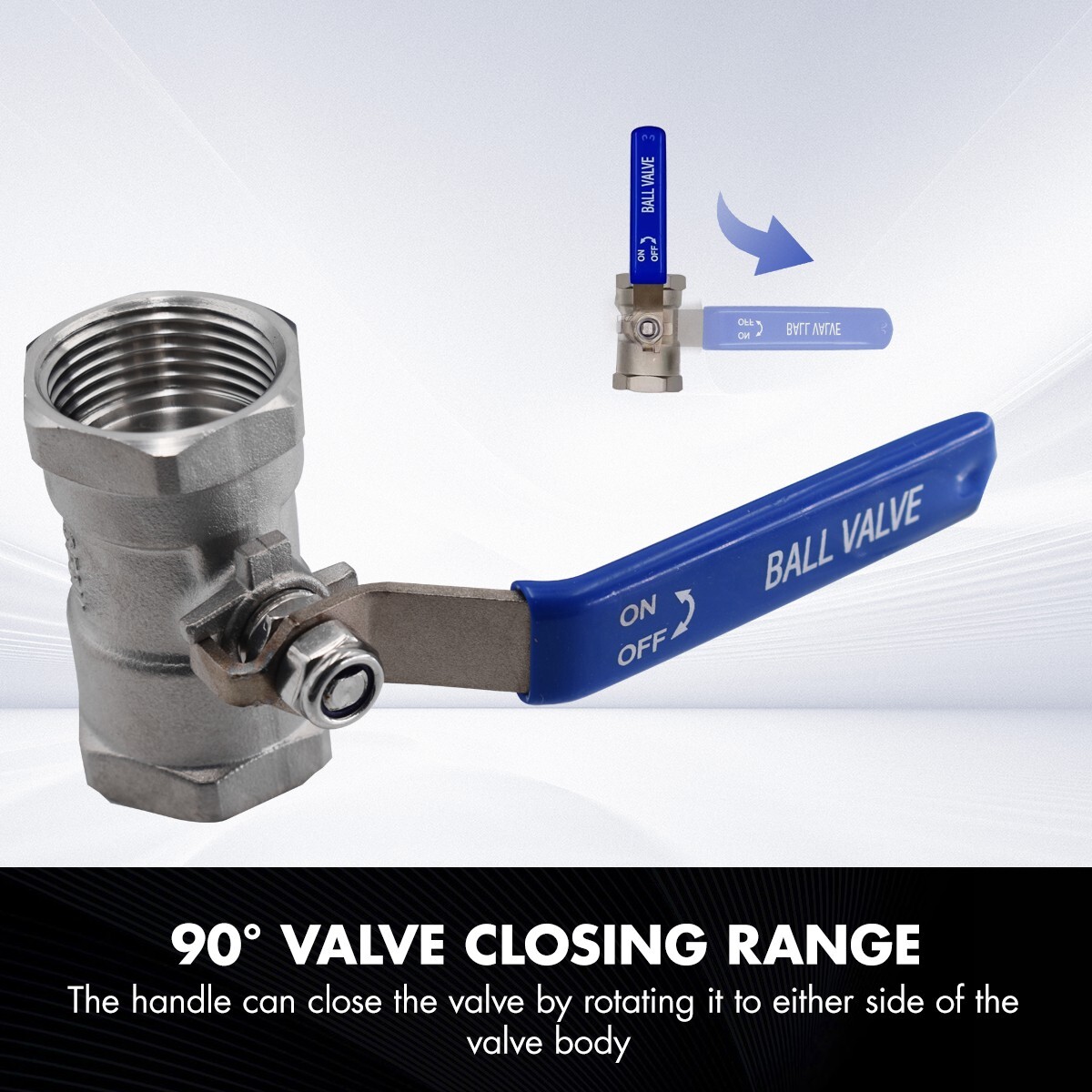 1-Piece 11/2″ Ball Valve Full Port,316 Stainless Steel, 1000 WOG for Water 2PACK