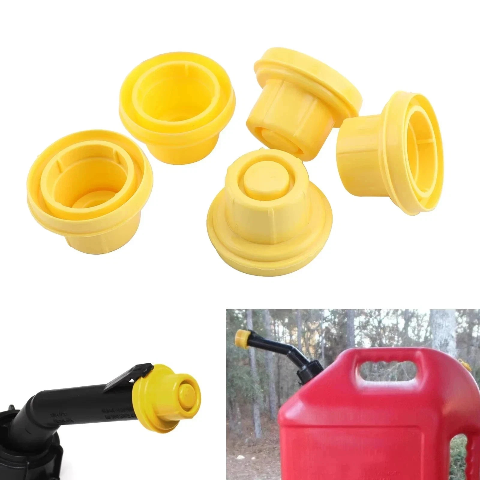 5*Replacement YELLOW SPOUT CAP Top For BLITZ Fuel GAS CAN 900302 900092 900094