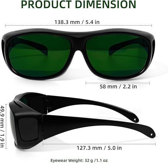 Wrap-Around Laser Safety Glasses 200nm-2000nm Protective Goggles OD5+ For Tat…