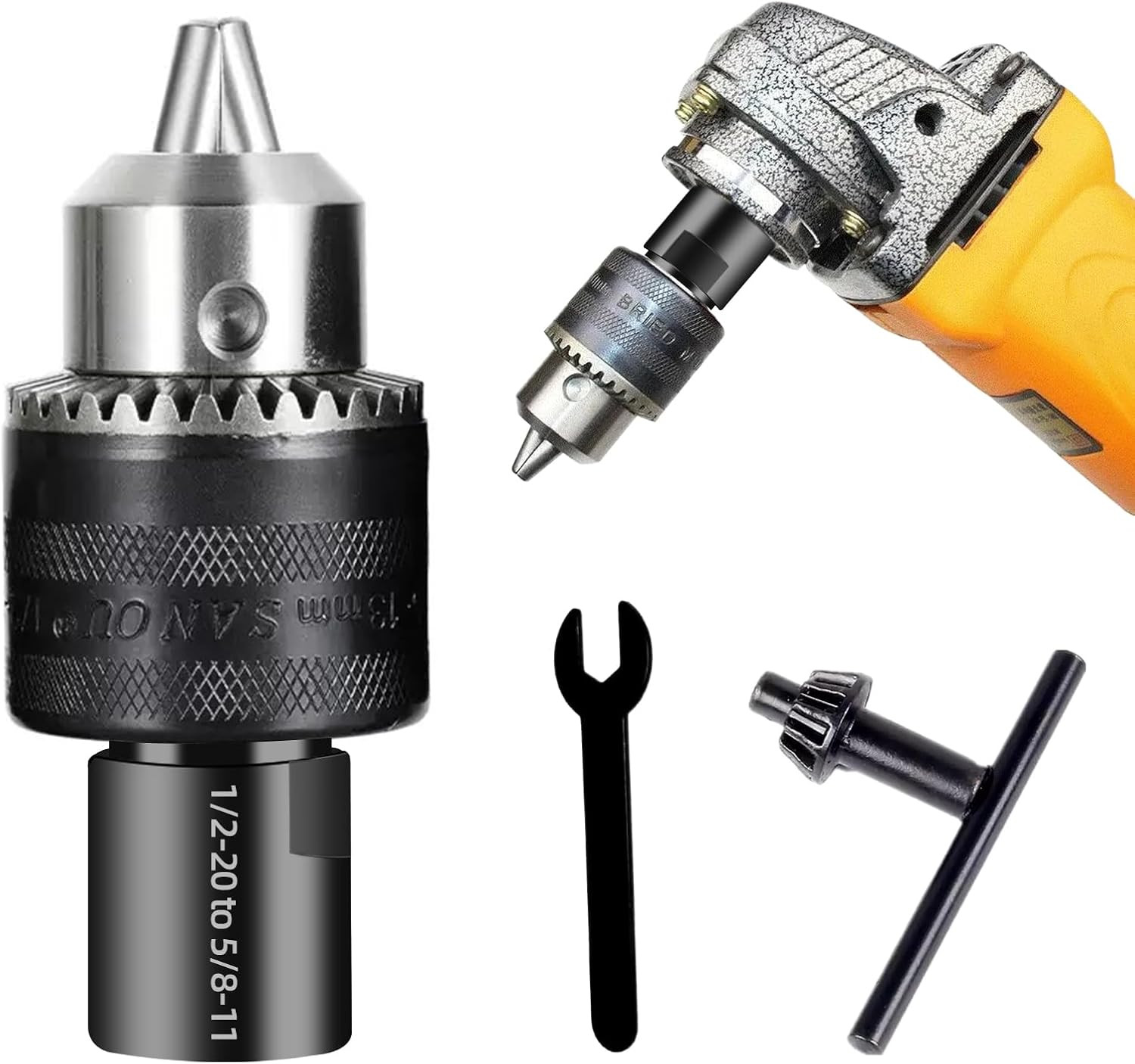 5/8″-11 Thread Angle Grinder Drill Chuck Adapter 1/16″-1/2″