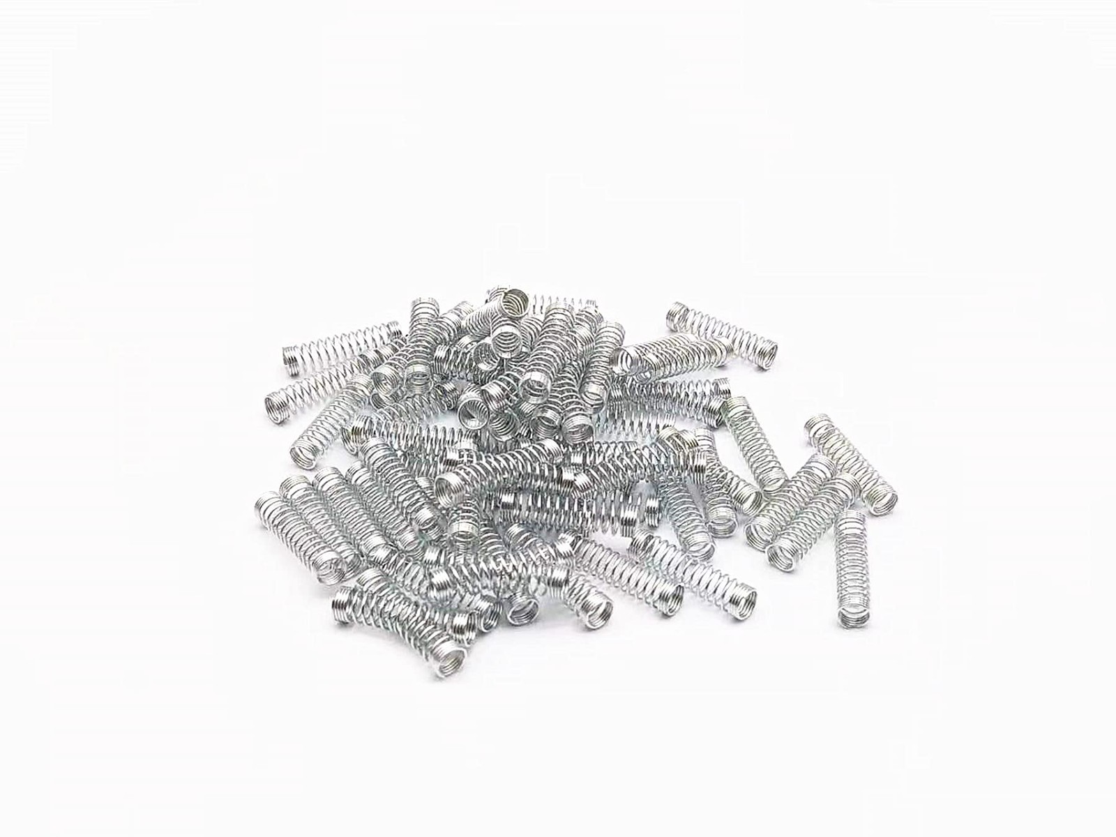 100 PCS Galvanized Ball Point Pen Small Compression Spring 0.016×0.18×0.7 In