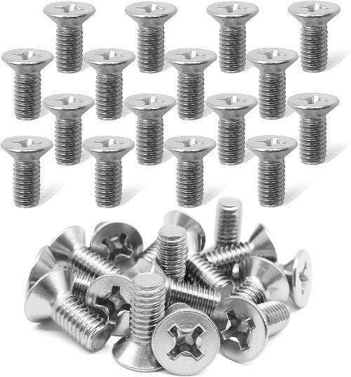 16-Pack Stainless Steel Brake Disc Rotor Screws for Front Color: 16 PCS Silver