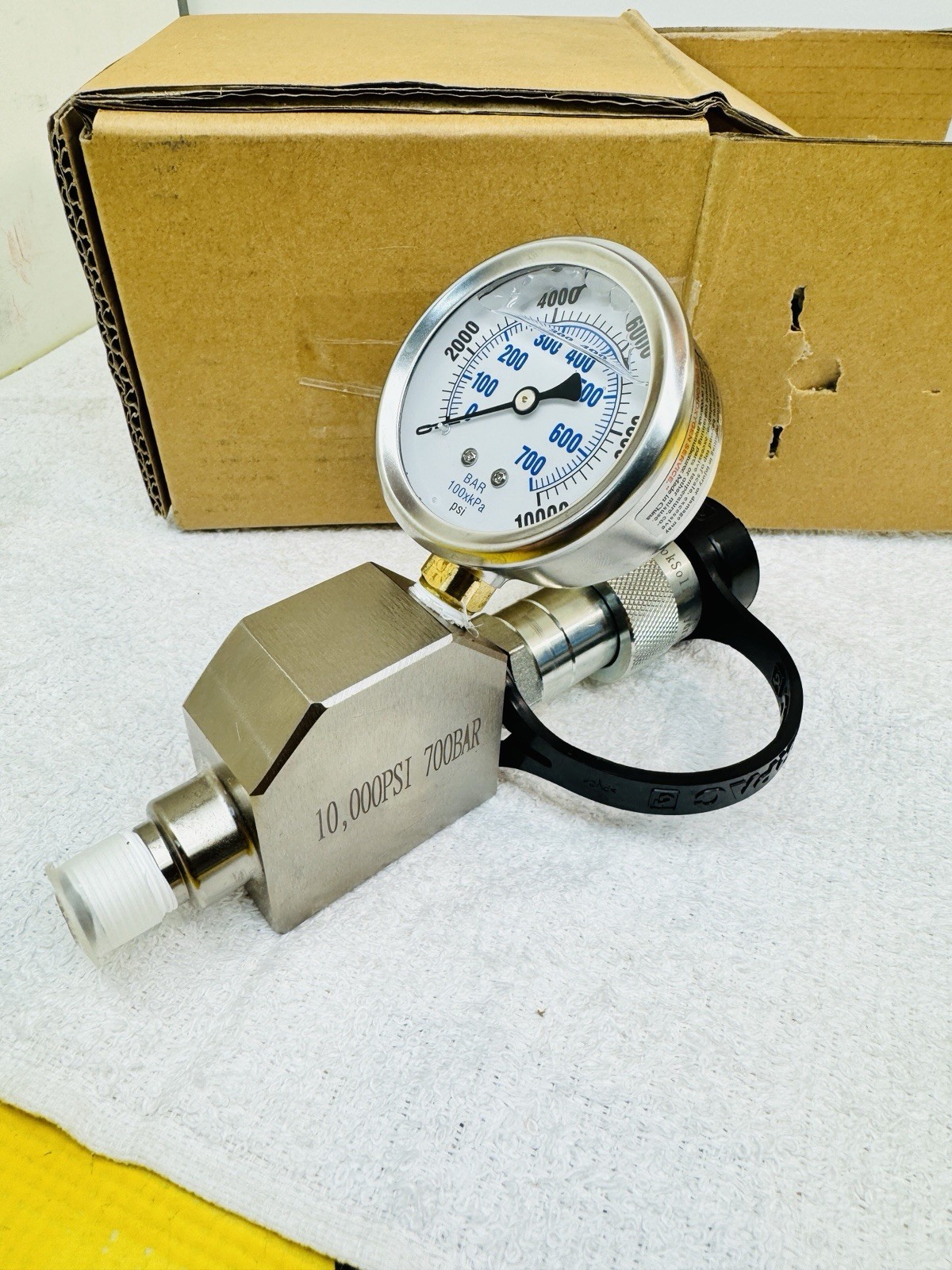 RokSolid/ Enerpac GA45GC Style Gauge Adaptor Assembly 0-10,000 PSI Gauge CR400