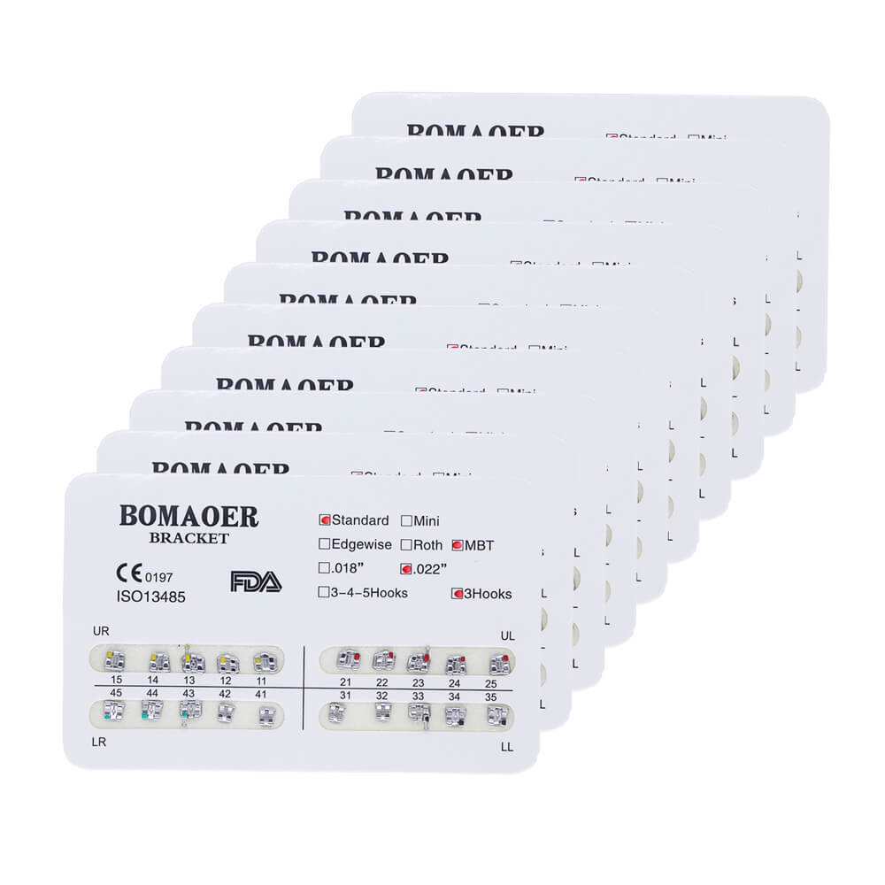 1-100 packs Dental Orthodontic 20pcs/Pack Bracket Braces Standard MBT 022 3Hooks