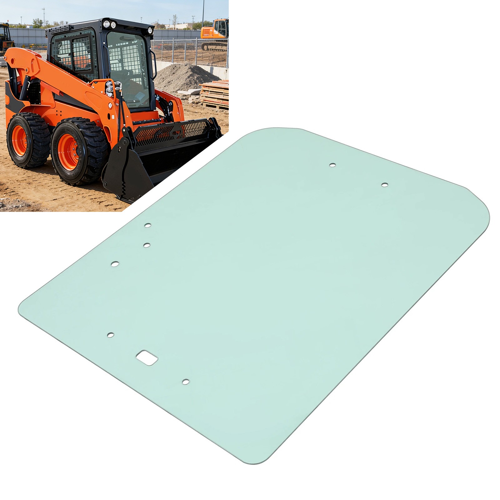 Front Door Glass For Kubota SSV65 SSV75 Skid Steer Safety Windshield V1311-34522