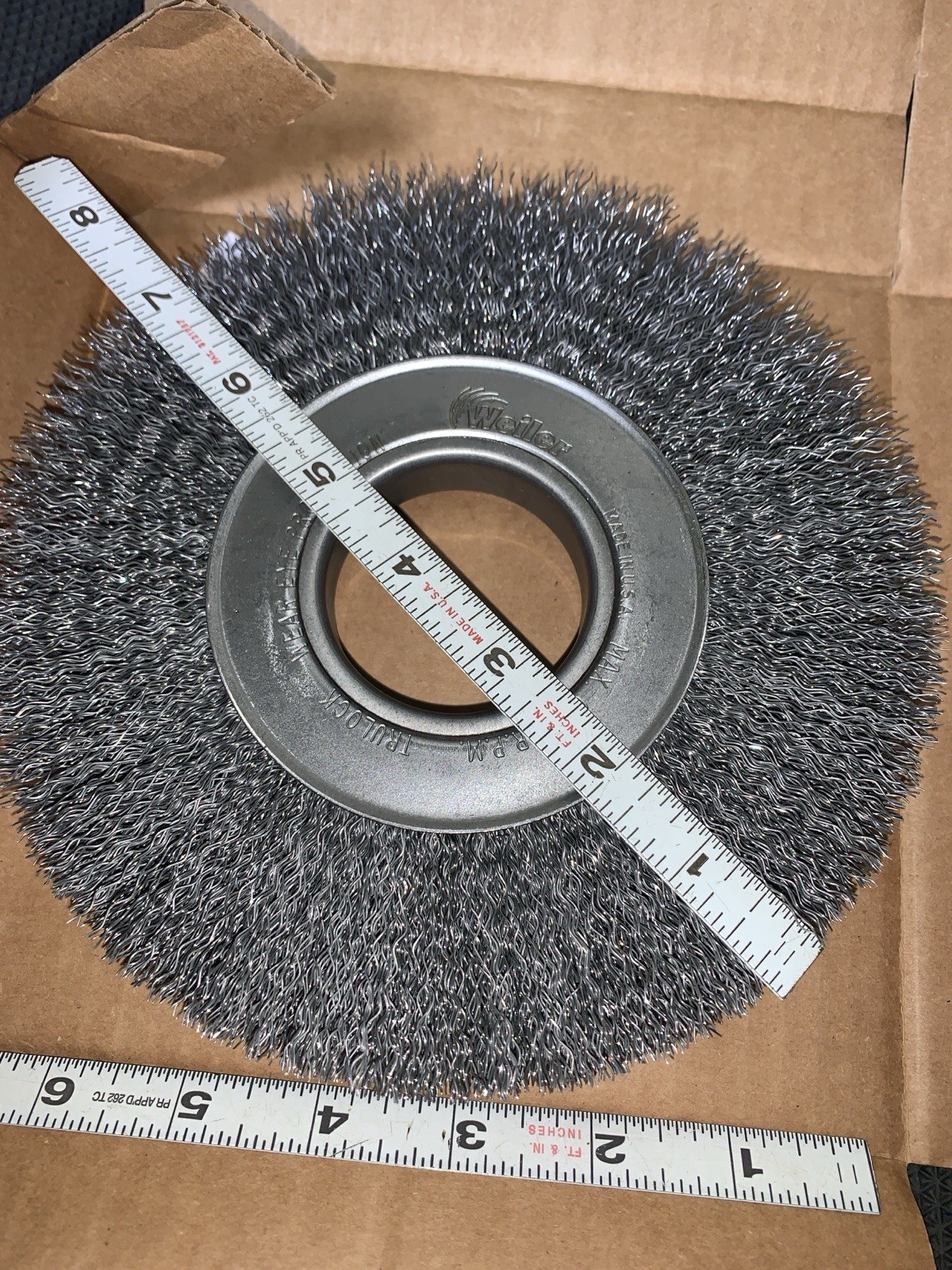 Weiler Wheel Brush 7″ Wheel Dia 7/8″ Face 2″ HOLE 0.0140″ Wire Dia Crimped NEW