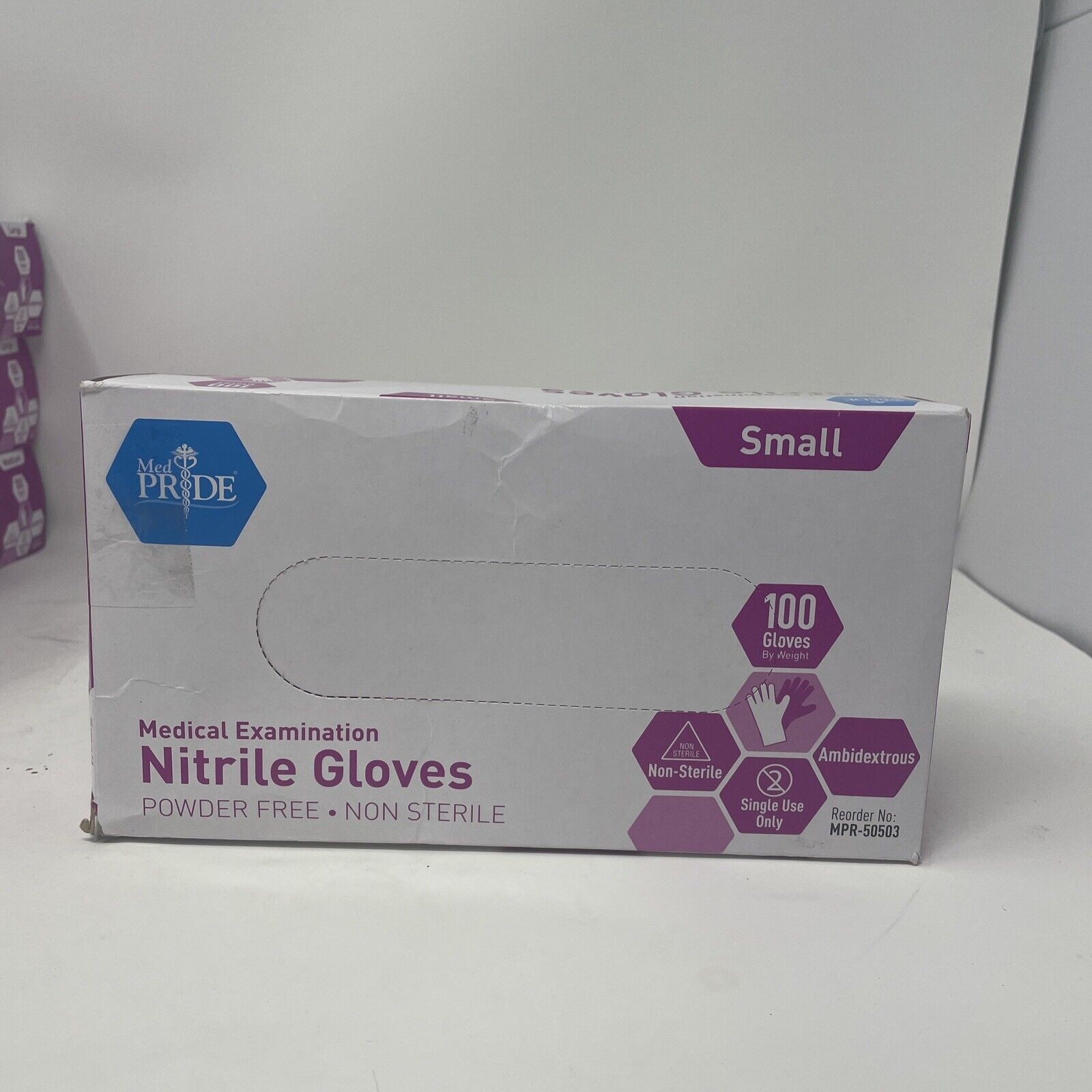 Medpride Medical Examination Nitrile Gloves Small Box of 100Gloves Blue