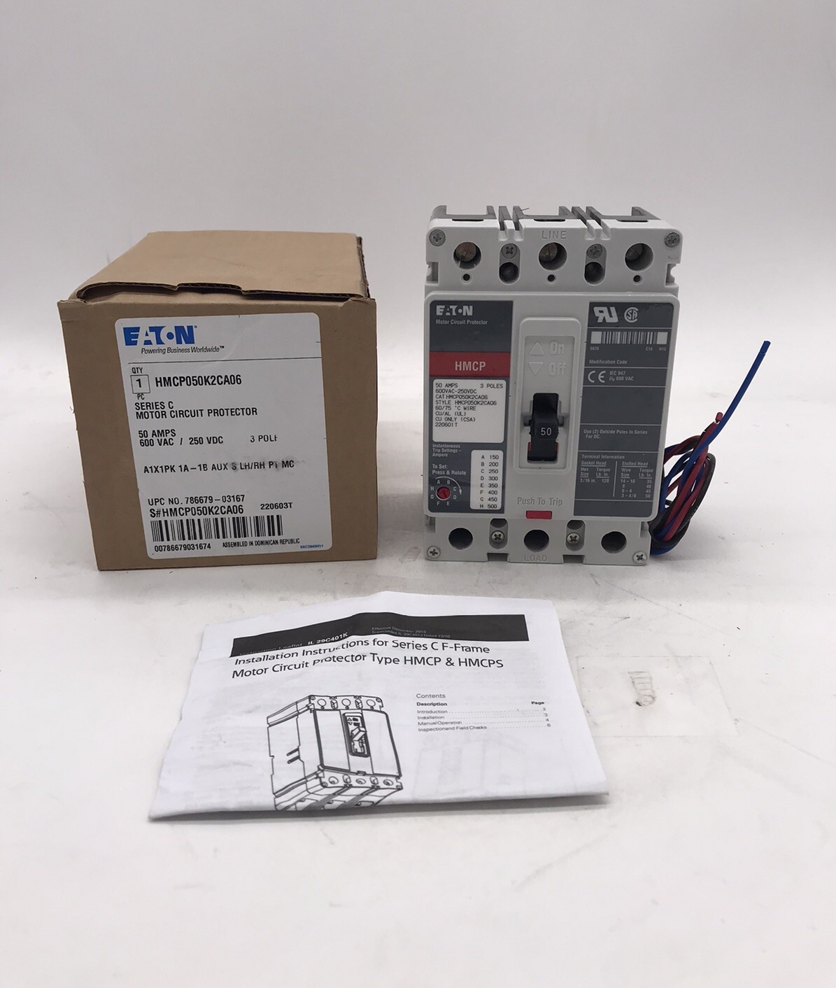 HOUSTON STOCK NEW EATON HMCP050K2CA06 TYPE HMCP 50 AMP FREE 2 DAY AIR BUY NOW