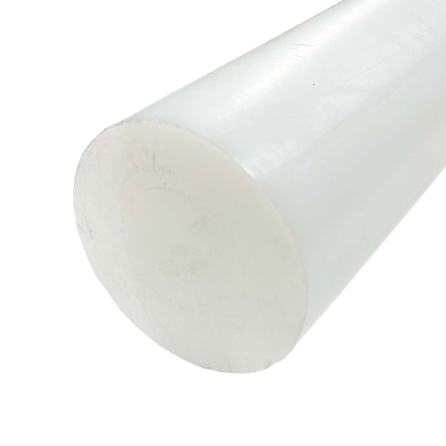 4.000 (4 inch) x 12 inches, UHMW Polyethylene Round Rod, Natural