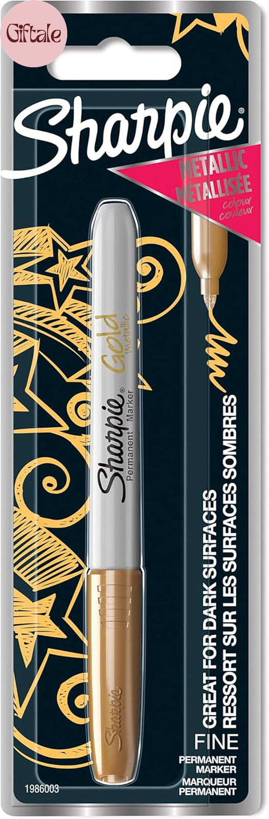 Sharpie Metallic Permanent Markers | Fine Point for Bold Details | Gold | 1 Mark