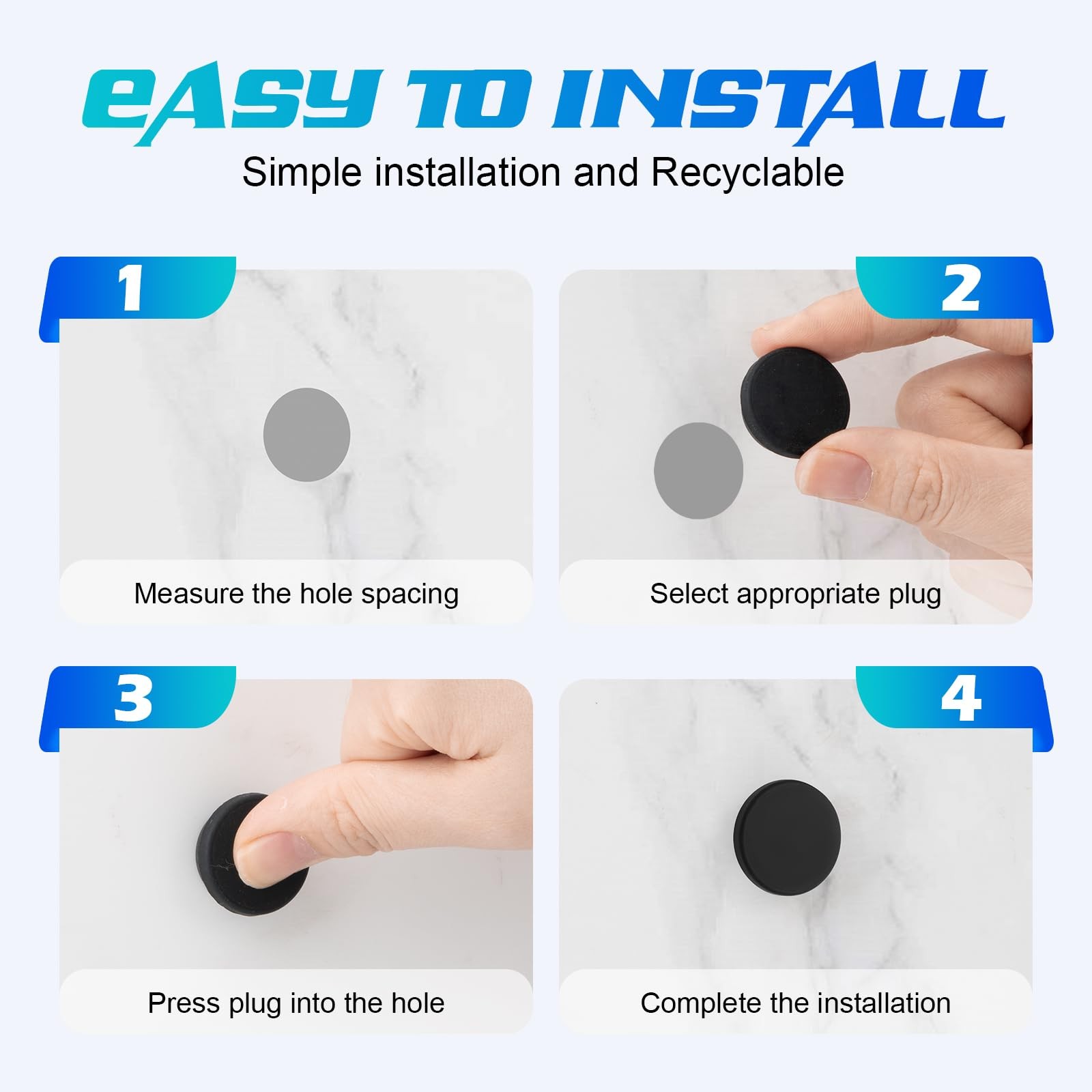 125PCS Rubber Plugs for Round Holes, Premium Black Rubber Hole Plugs, Various…