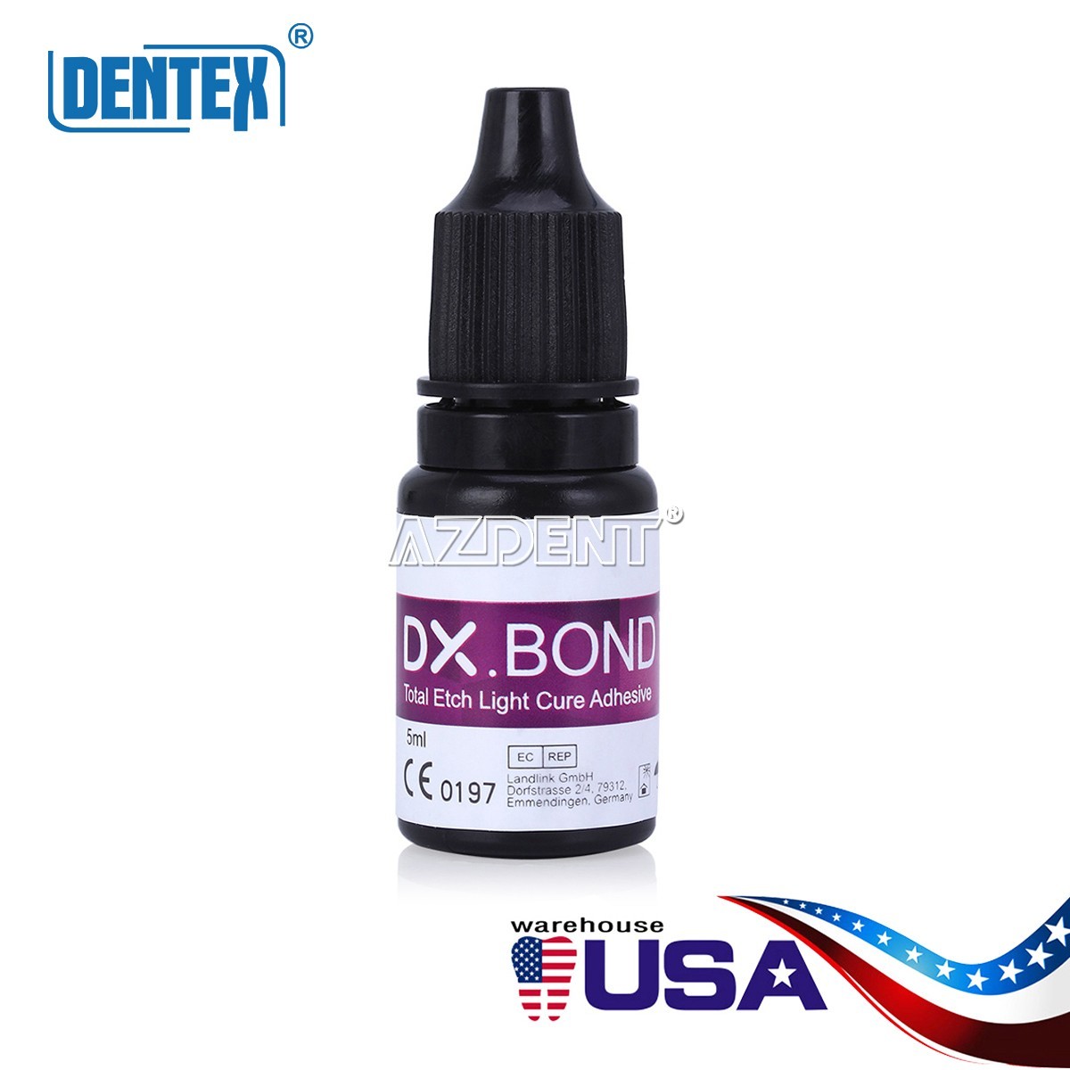 5X DENTEX Dental Light Cure Dentin Enamel Bonding Resin Adhesive ONE STEP 5 ML