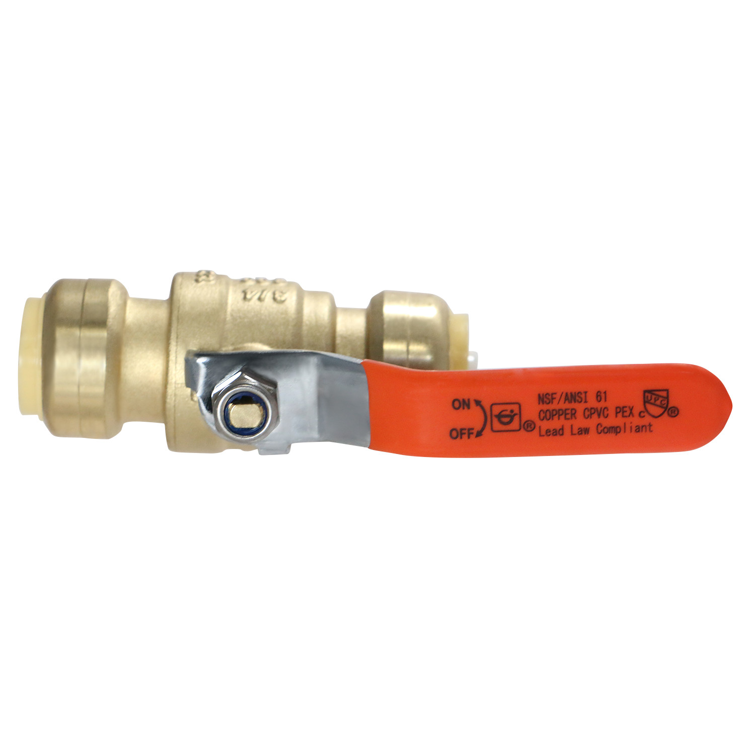 1 PIECE 3/4″ SHARKBITE STYLE PUSH FIT BALL VALVE NEW! FULL PORT, LEAD FREE BRASS