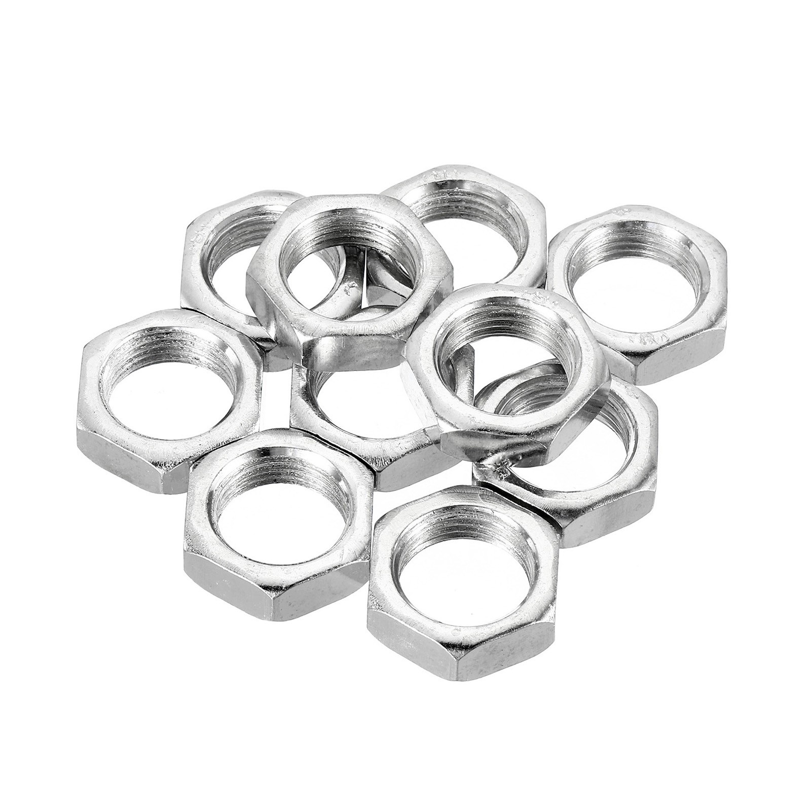 10Pcs M18 x 1.5 Steel Hardware Hex Nuts Screw Bolt Fasteners Zinc Plated 8mm
