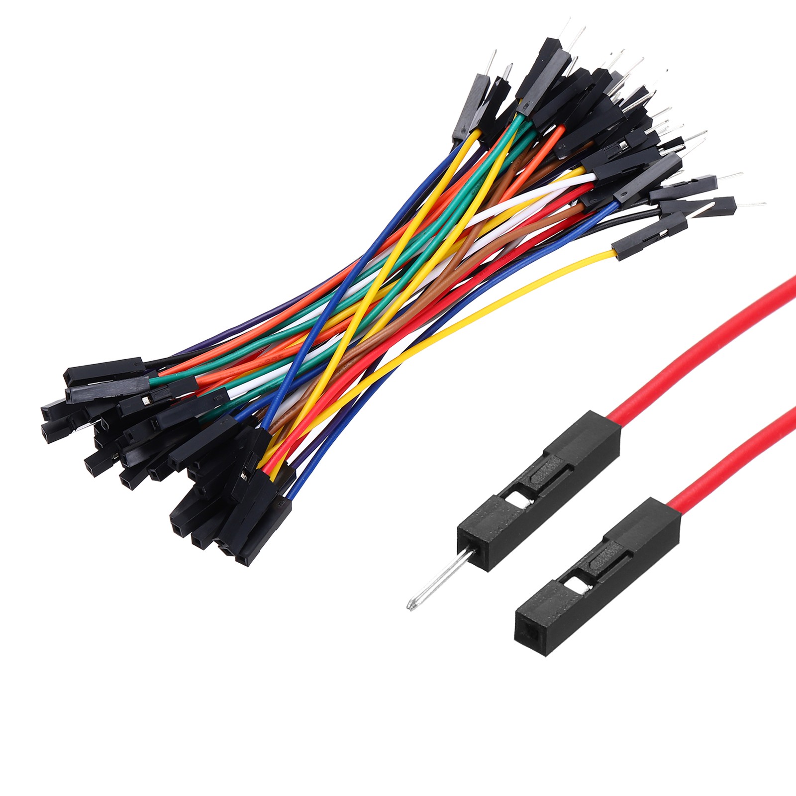 Male to Female 1Pin Breadboard Jumper Wire 2.54mm Pitch Cable 10cm 40 Pcs