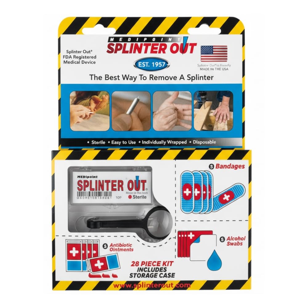 Splinter Out 28-Piece First Aid Kit – Includes 10 28 Piece Set, Blue