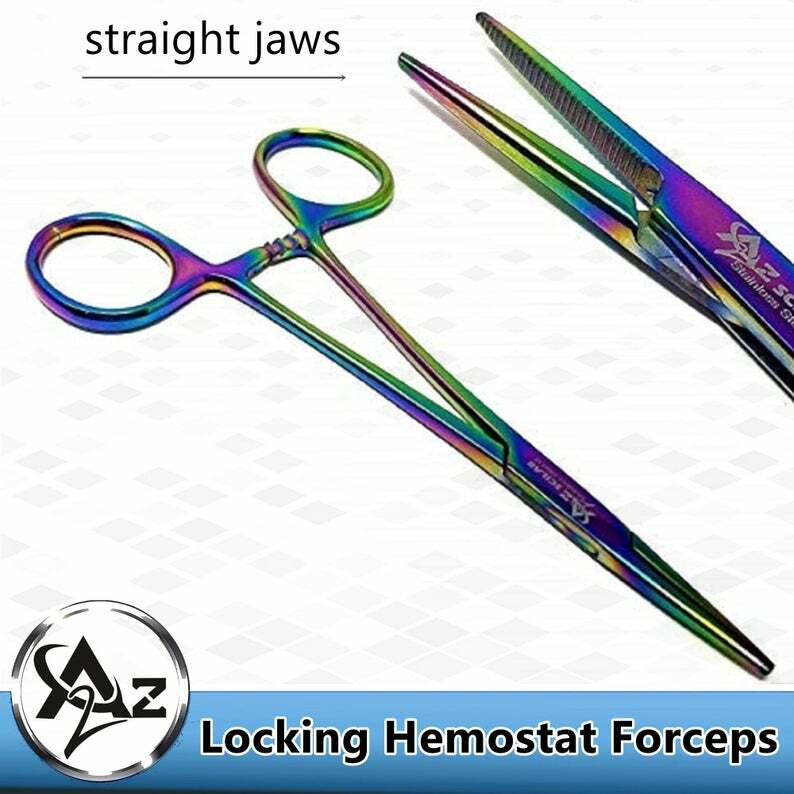 MULTI TITANIUM RAINBOW COLOR MOSQUITO STRAIGHT HEMOSTAT 5.5″ STAINLESS STEEL