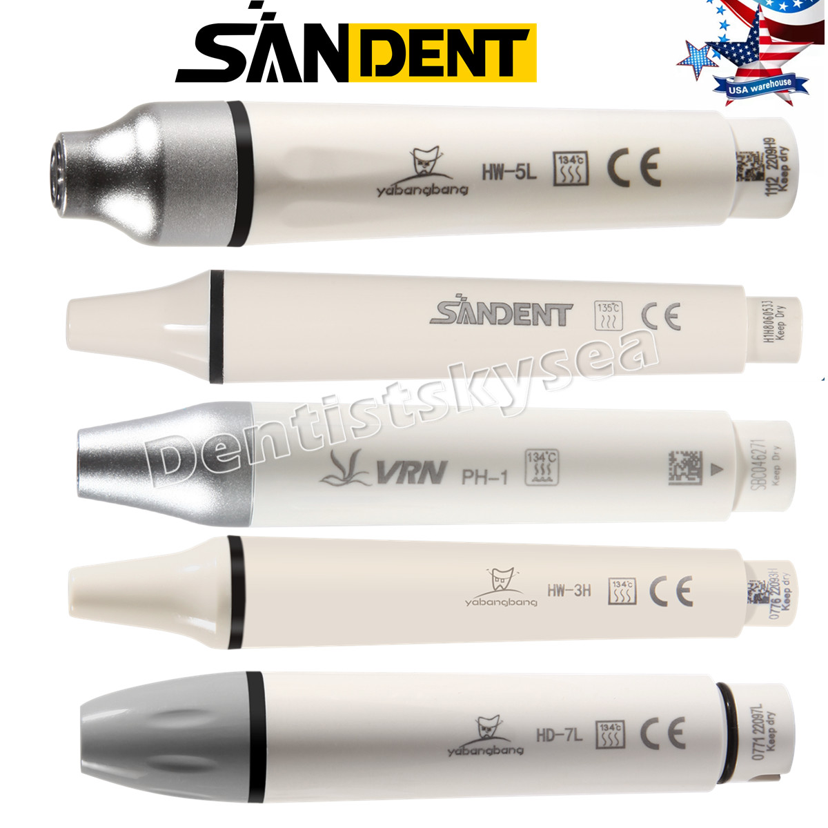 Ultrasonic Piezo Scaler Handpiece HW-3H HW-5L LED Fit EMS DTE SATELEC Woodpecker