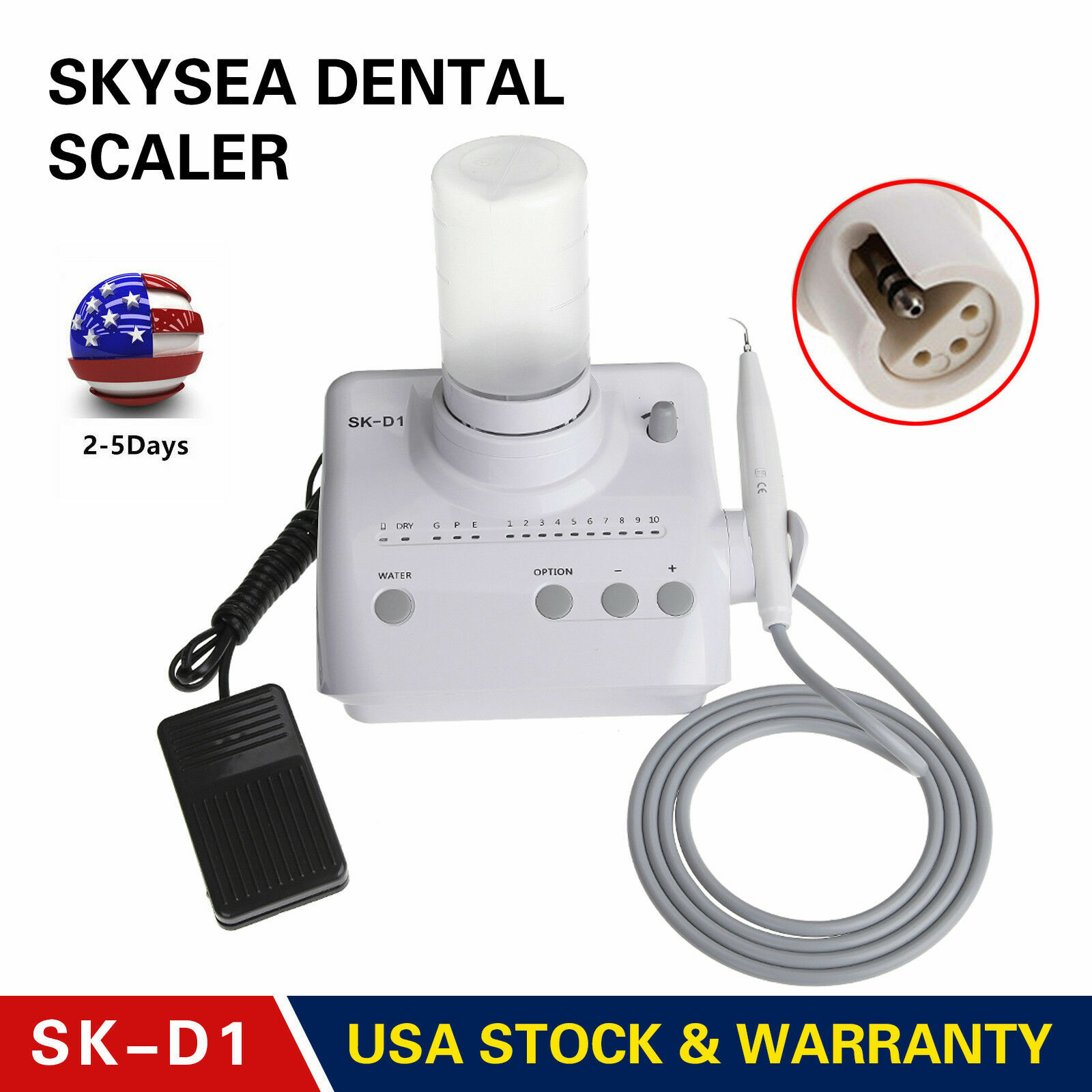 Auto Water Supply Dental Ultrasonic Scaler Scaling Cleaning Teeth Machine f/ DTE