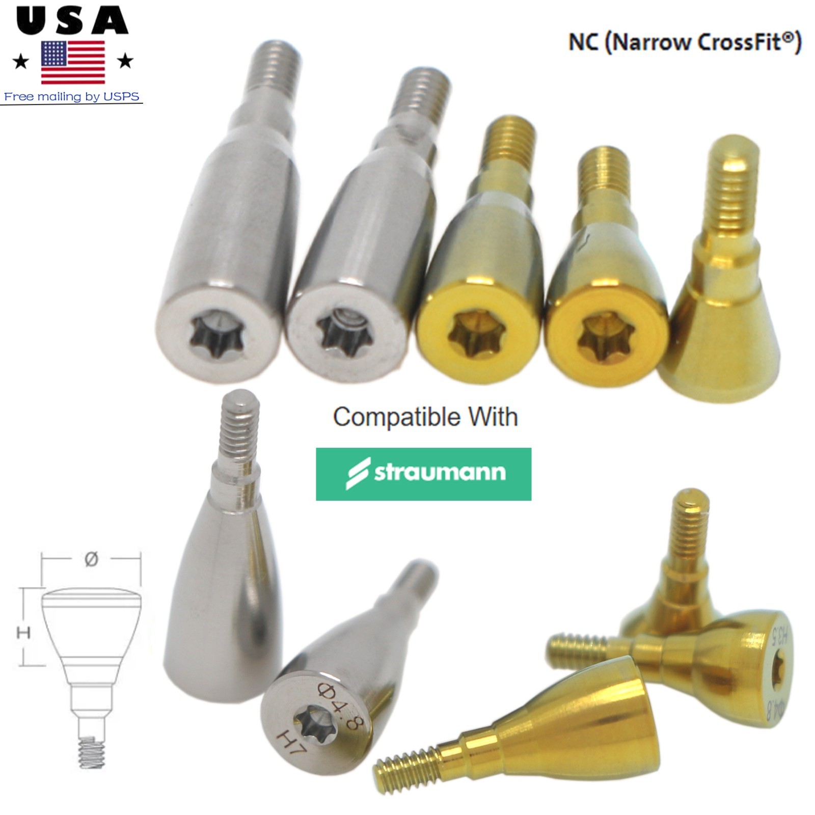 Dental Stage surgery Healing Abutment Cap Cover Screw Closure Fits ITI Straumann