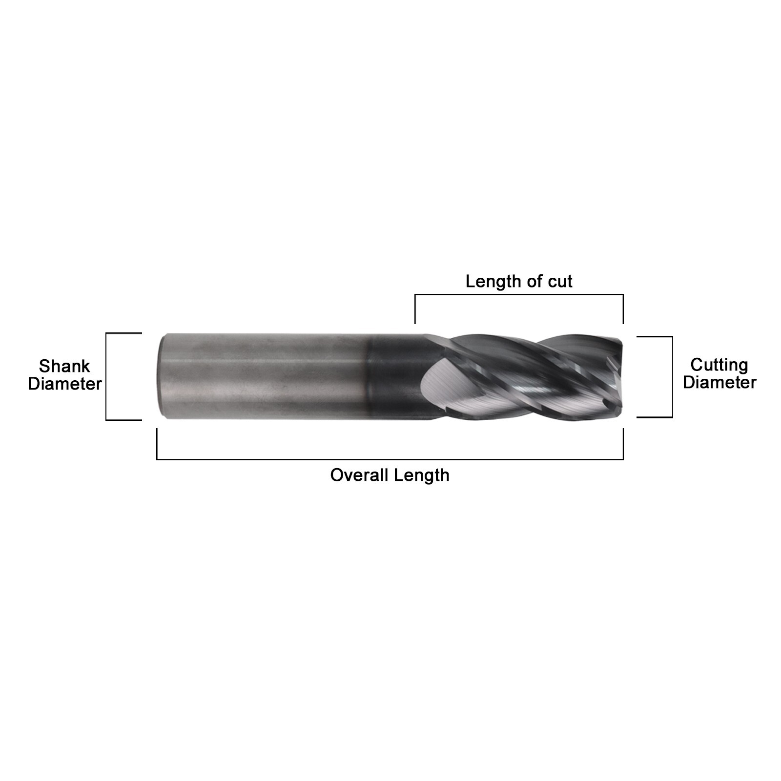 2PCS 4 Flute 3/4″ x 1-1/2″ x 4″ Solid Carbide End Mill – AlTiN Coated NEW