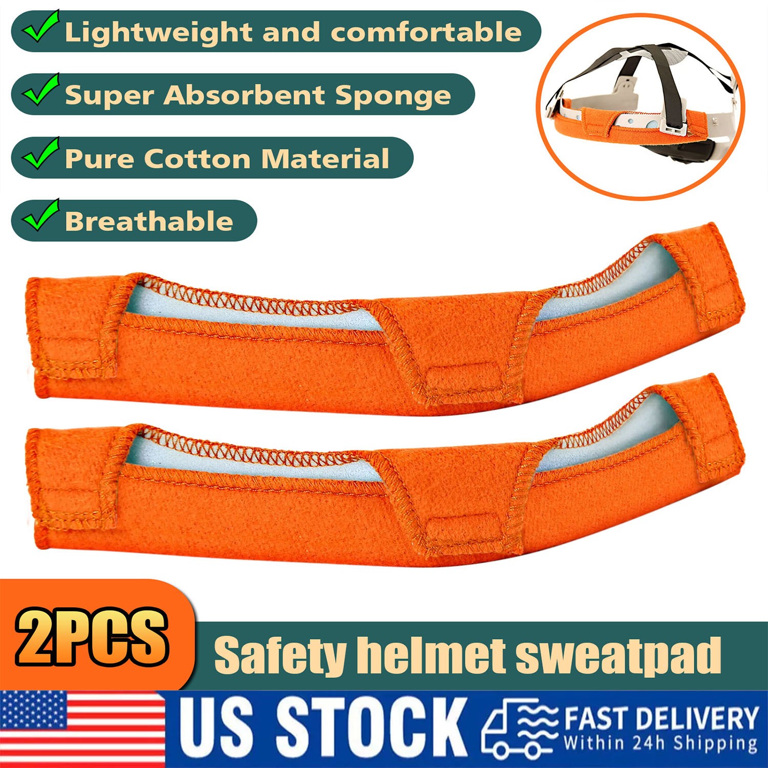 3/5Pack Safety Helmet Sweatband Cotton Hard Hat Liner Accessories Washable