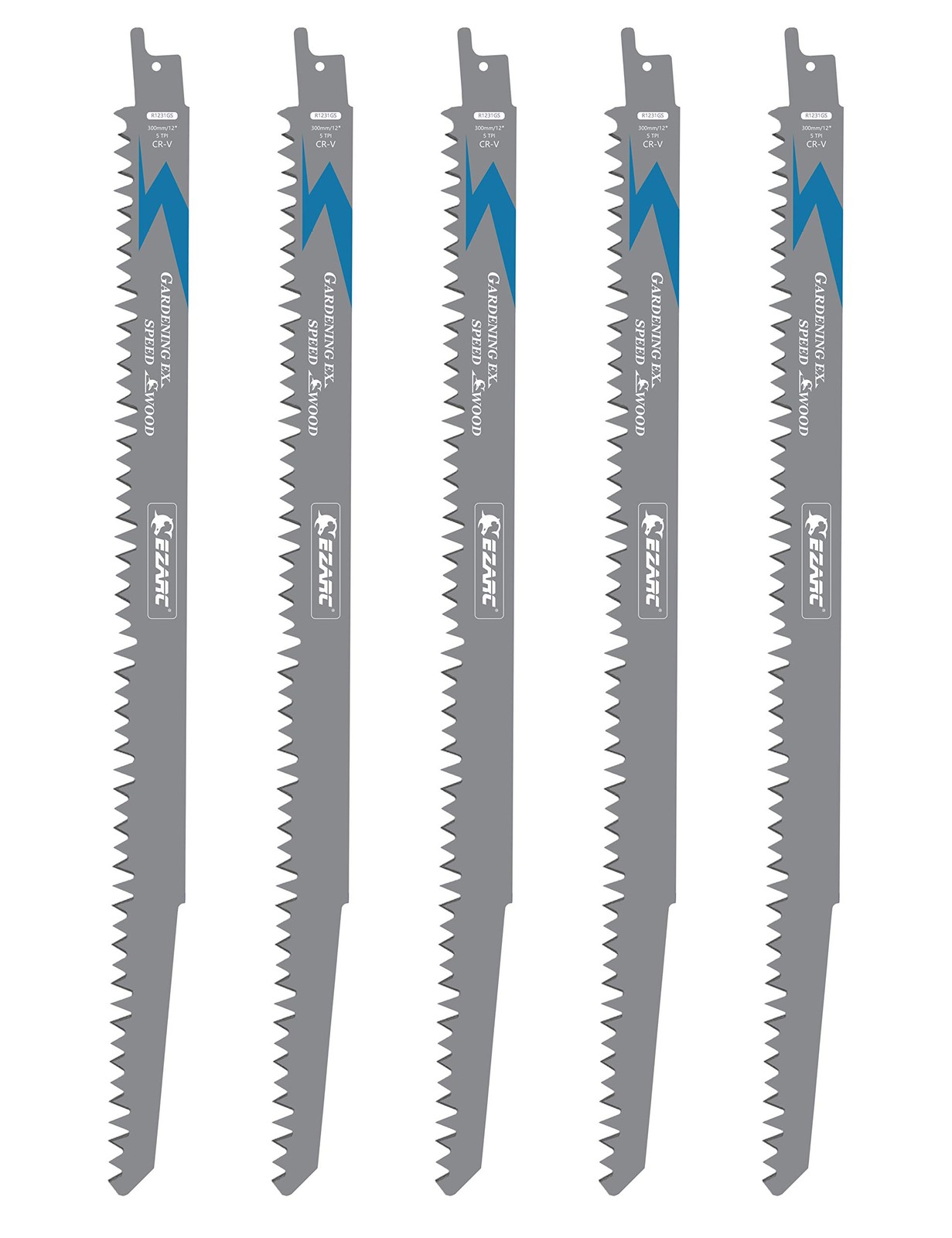 EZARC Wood Pruning Reciprocating Saw Blade, 12-Inch 12 Inch, Gray and Blue