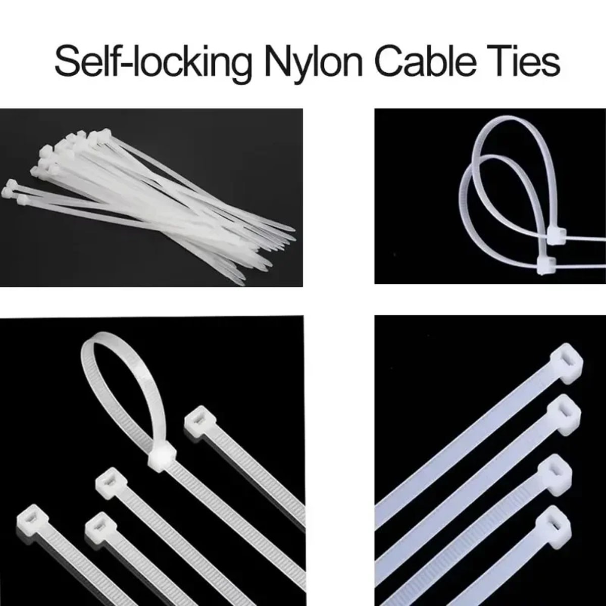 100 Pack Zip Ties 8“, 17lbs Tensile Strength, Wire Ties for indoor & outdoor use