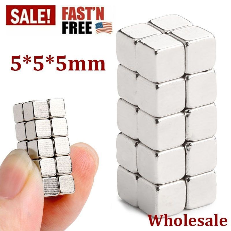 20~500Pcs 5*5*5mm Magnets Block Cube Rare Earth Neodymium Magnetic N38 Wholesale
