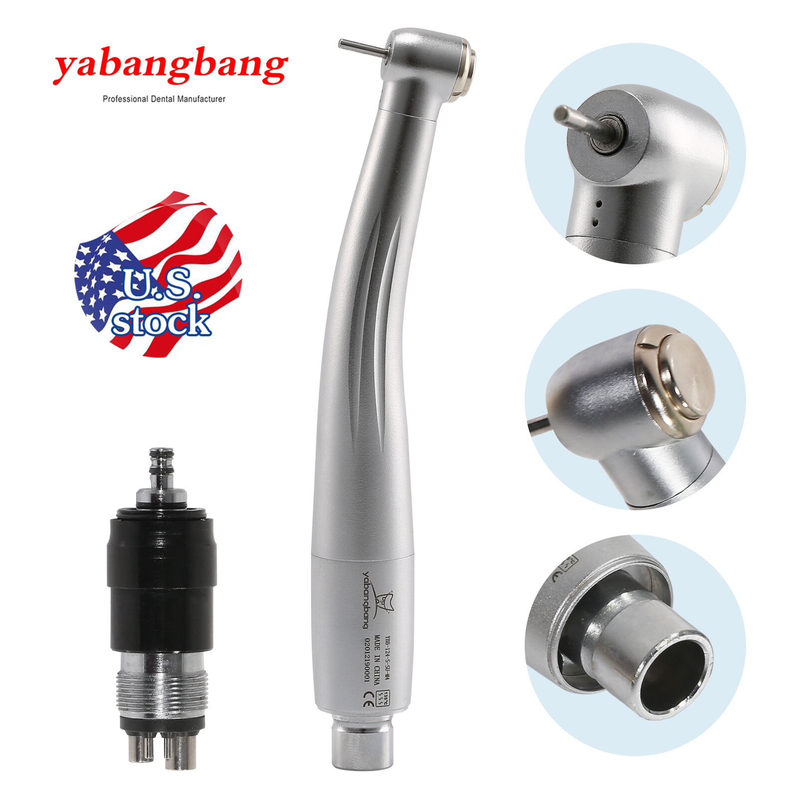 1-5Pcs Dental High Speed Handpiece 4 Hole Quick Coupling Standard Head