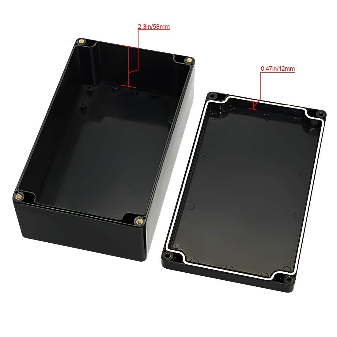 Black ABS Plastic Electrical Power Junction Project Box 7.87×4.72×2.95 Inch