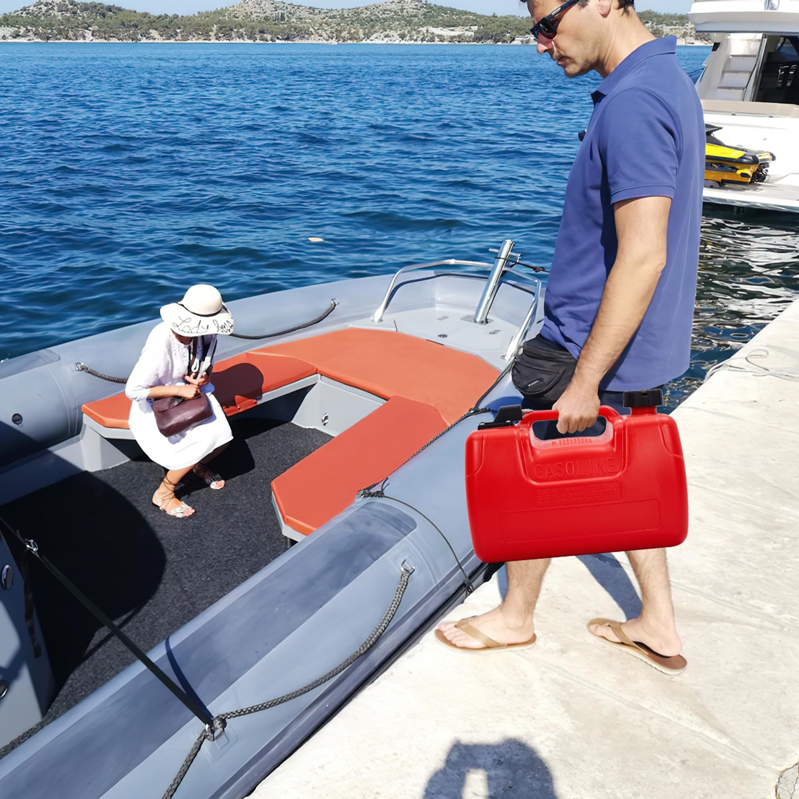 3 Gallon 12L Portable Boat Fuel Tank Marine Outboard Motor Fuel Tank w/Handle