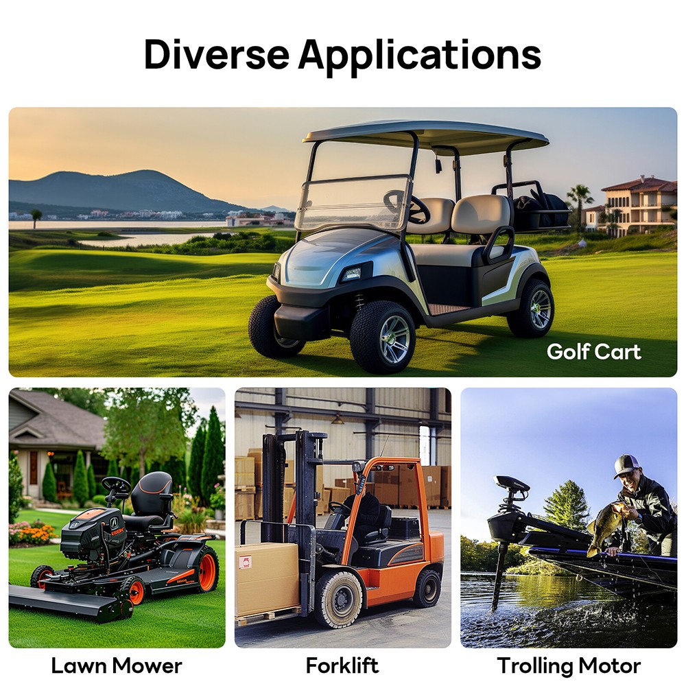 48V 100Ah LiFePO4 Lithium Battery 5120Wh Built-in BMS Deep Cycle For Golf Carts