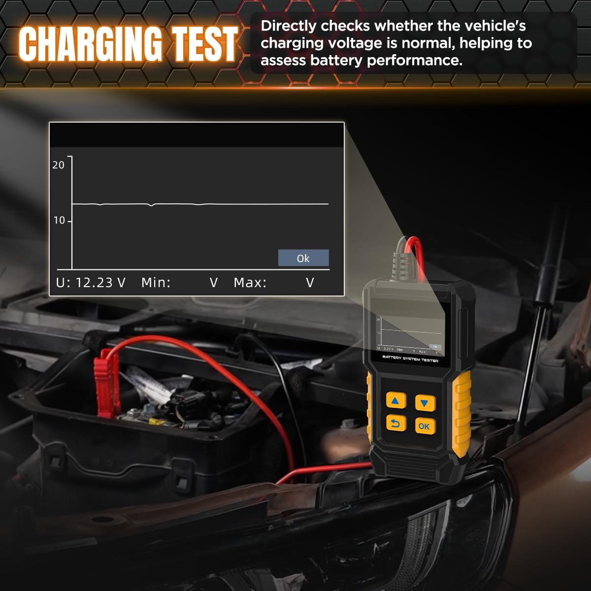 Car Battery Tester 12V 24V Automotive Battery Load Tester 30-2000 CCA, Auto A…