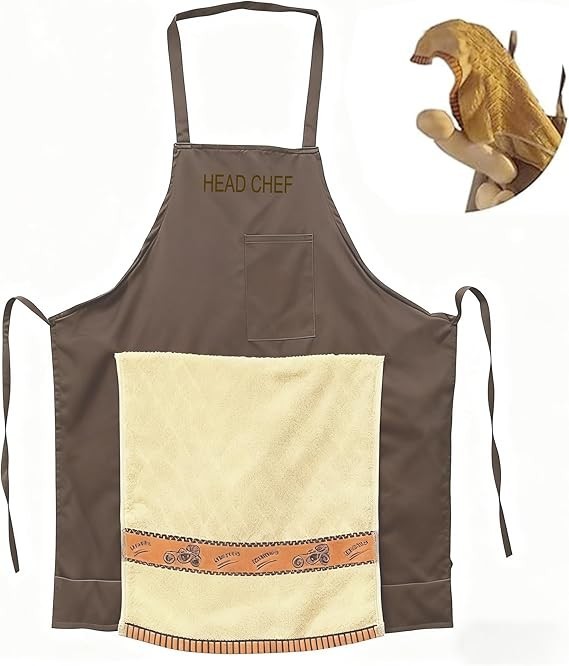 Head Chef Prank Apron with Pocket, Funny Hidden Surprise, Novelty Cooking Gag Gi
