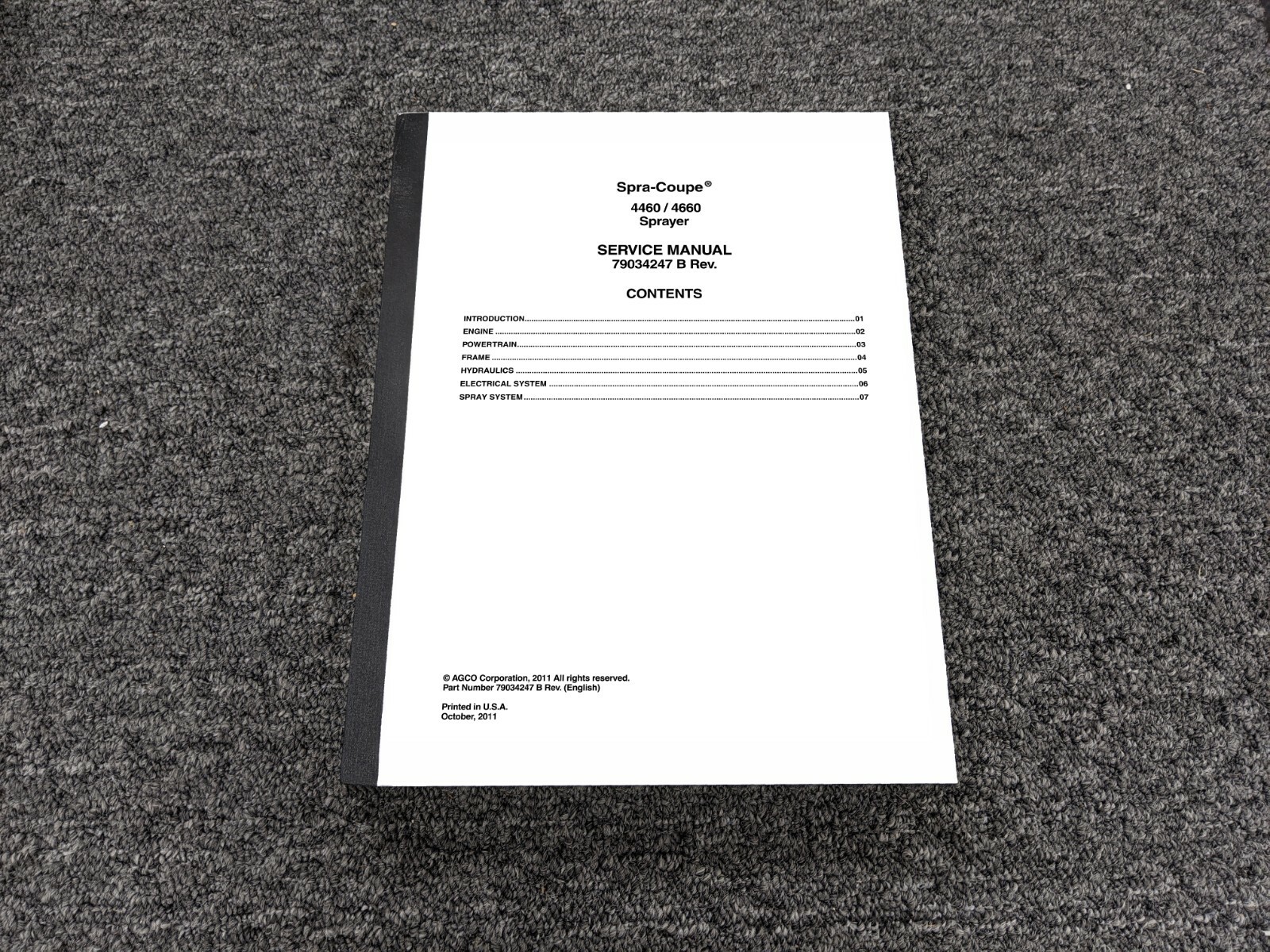 Spra-Coupe 4460 4660 Sprayer Shop Service Repair Manual 79034247B