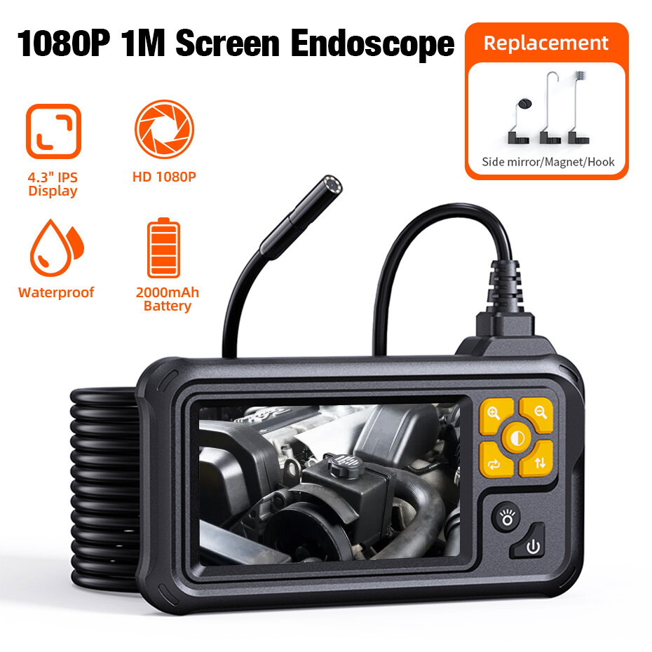 1M Handheld Industrial Endoscope 8mm Borescope Inspection Snake Camera w/8LED