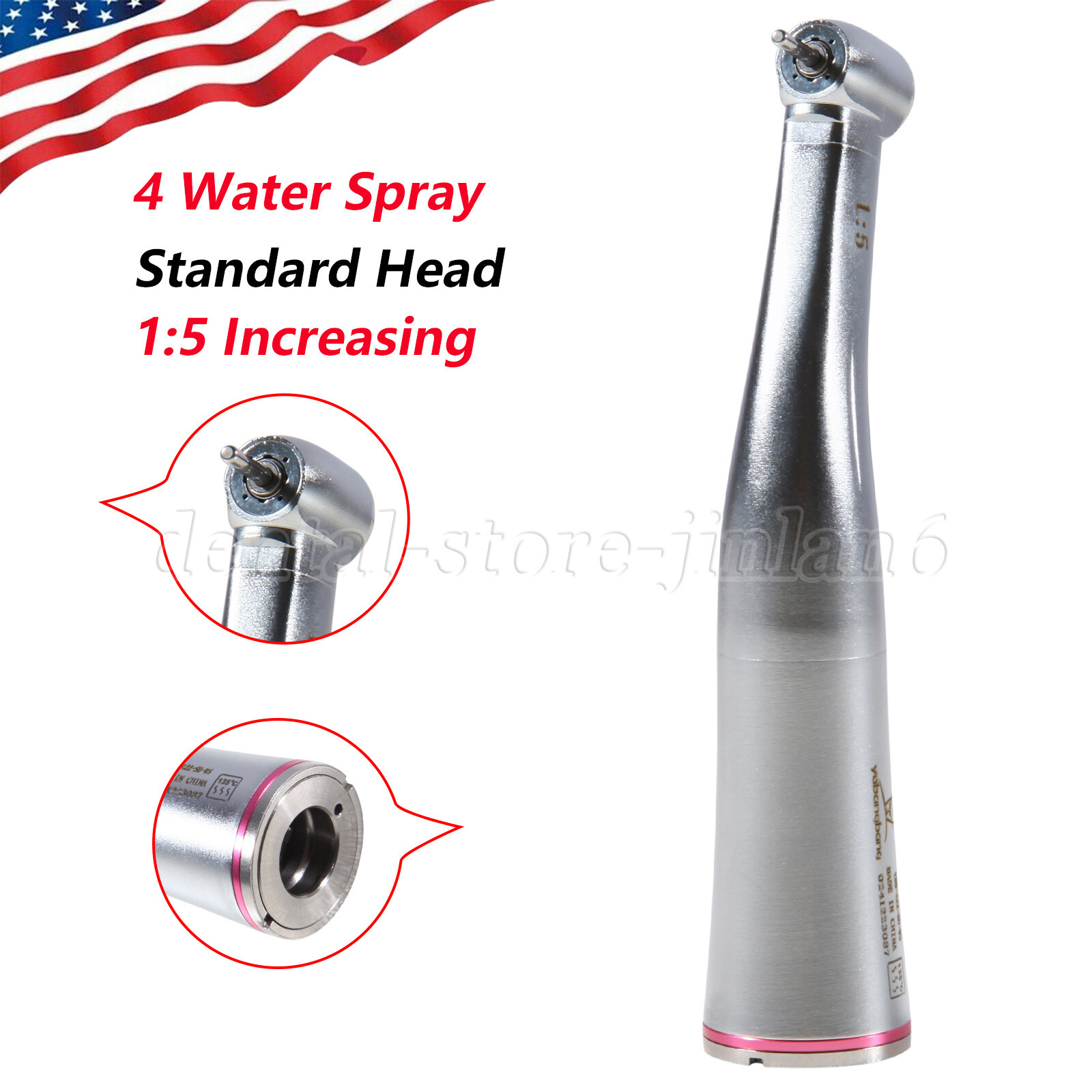 Dental 1:5 Increasing Contra Angle Handpiece Fit NSK X95/ E25C Ceramic Bearings