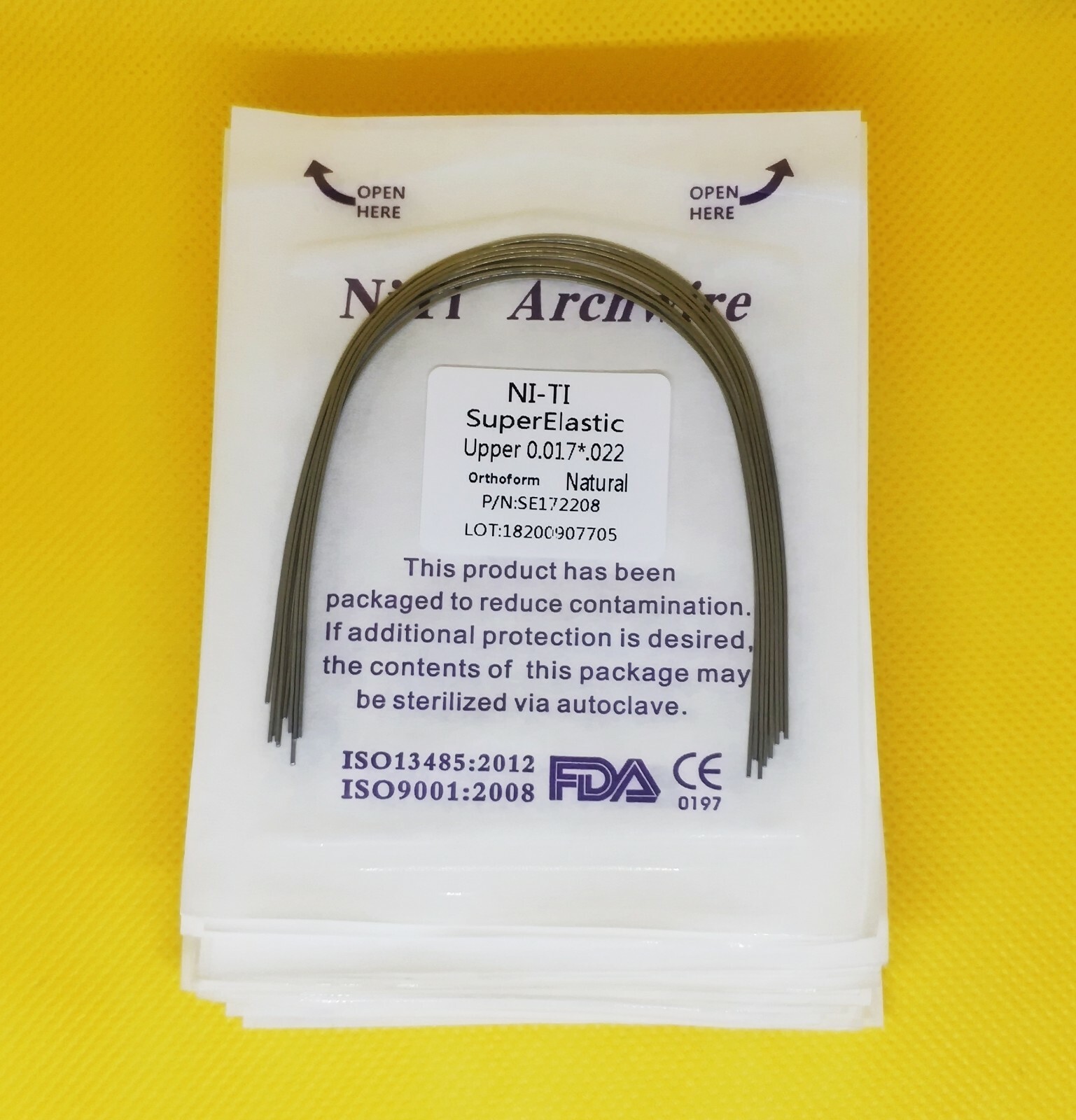 10Packs Dental Arch Wires Orthodontic Super Elastic NITI Rectangular Nature Form