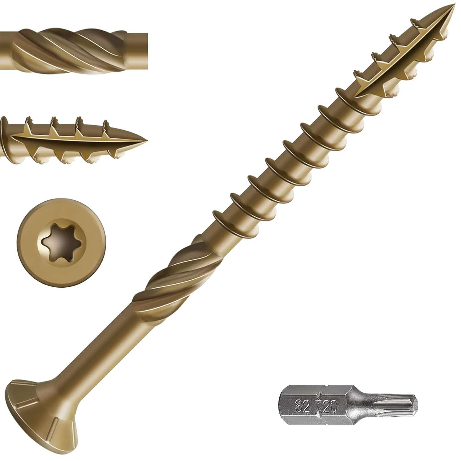 #10 * 3″ Deck Screws, (137Pcs) 2 Lbs.Exterior Wood Screws, Rust Resistant Epoxy