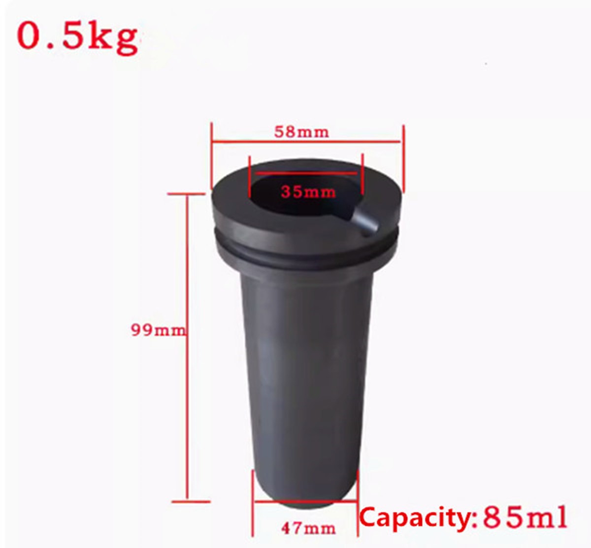 0.5/2/5KG Graphite Crucible Gold Metal Smelting Jewelry Tool for Melting Furnace