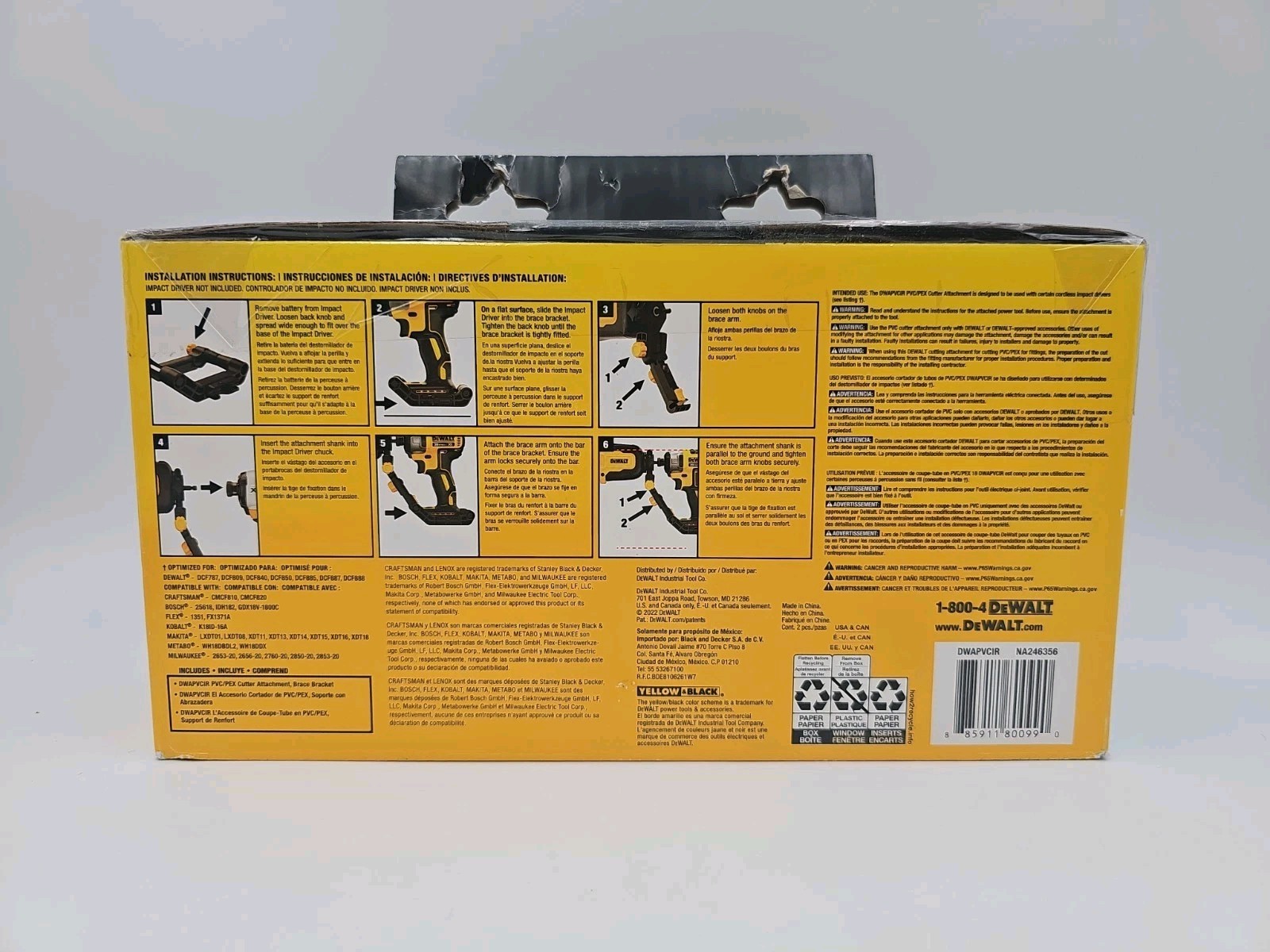 DeWalt Impact Connect PVC/PEX Cutter Attachment – DWAPVCIR – New In Box