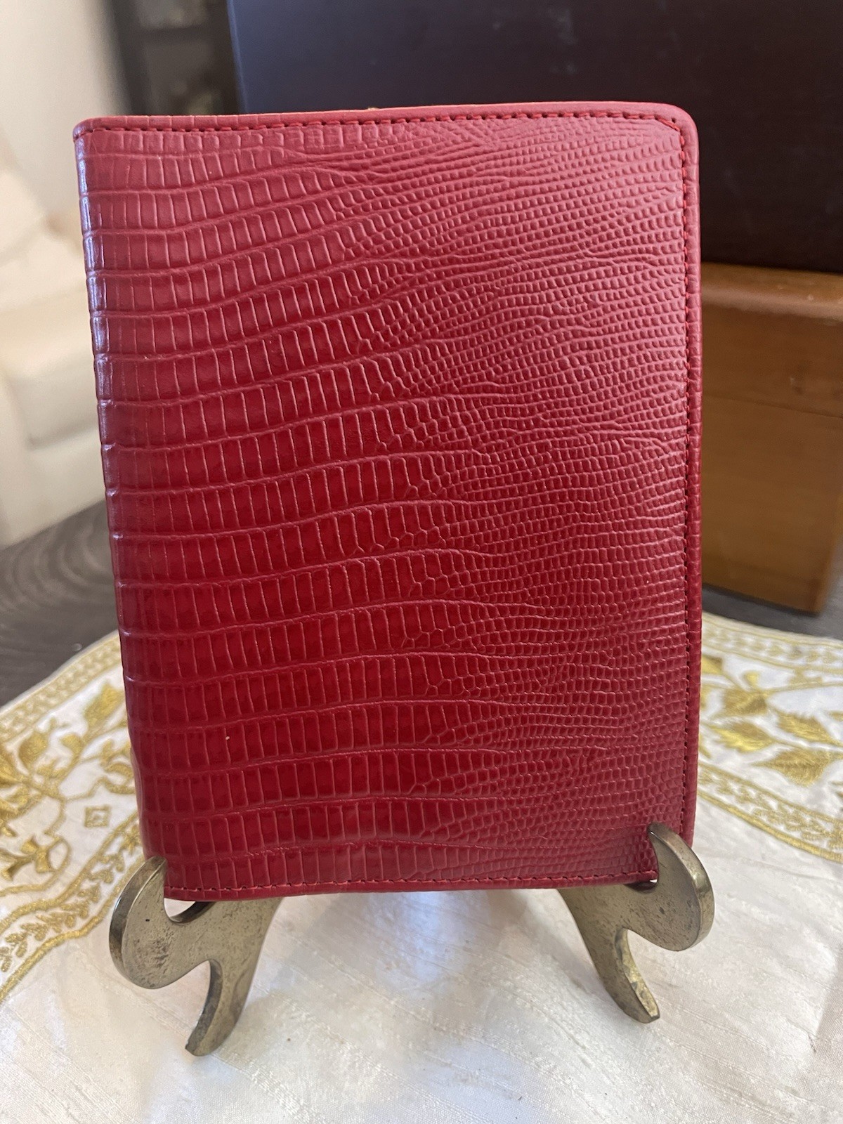 Filofax Slimline Pocket Topaz Red Leather NOS