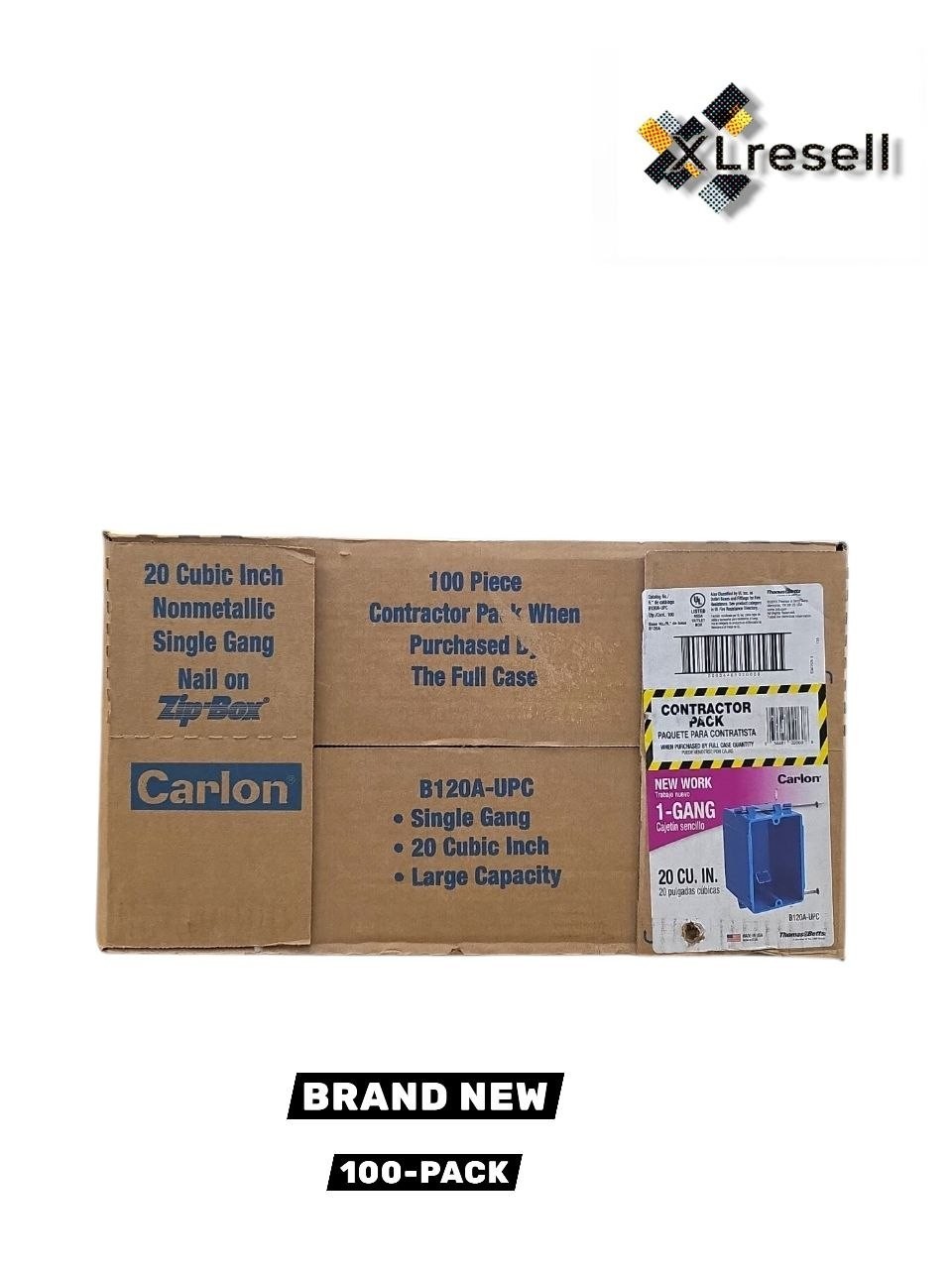 (QTY 100) Carlon 1-Gang Zip 20 Cu. In Non-Metallic Switch/Outlet Box B120A