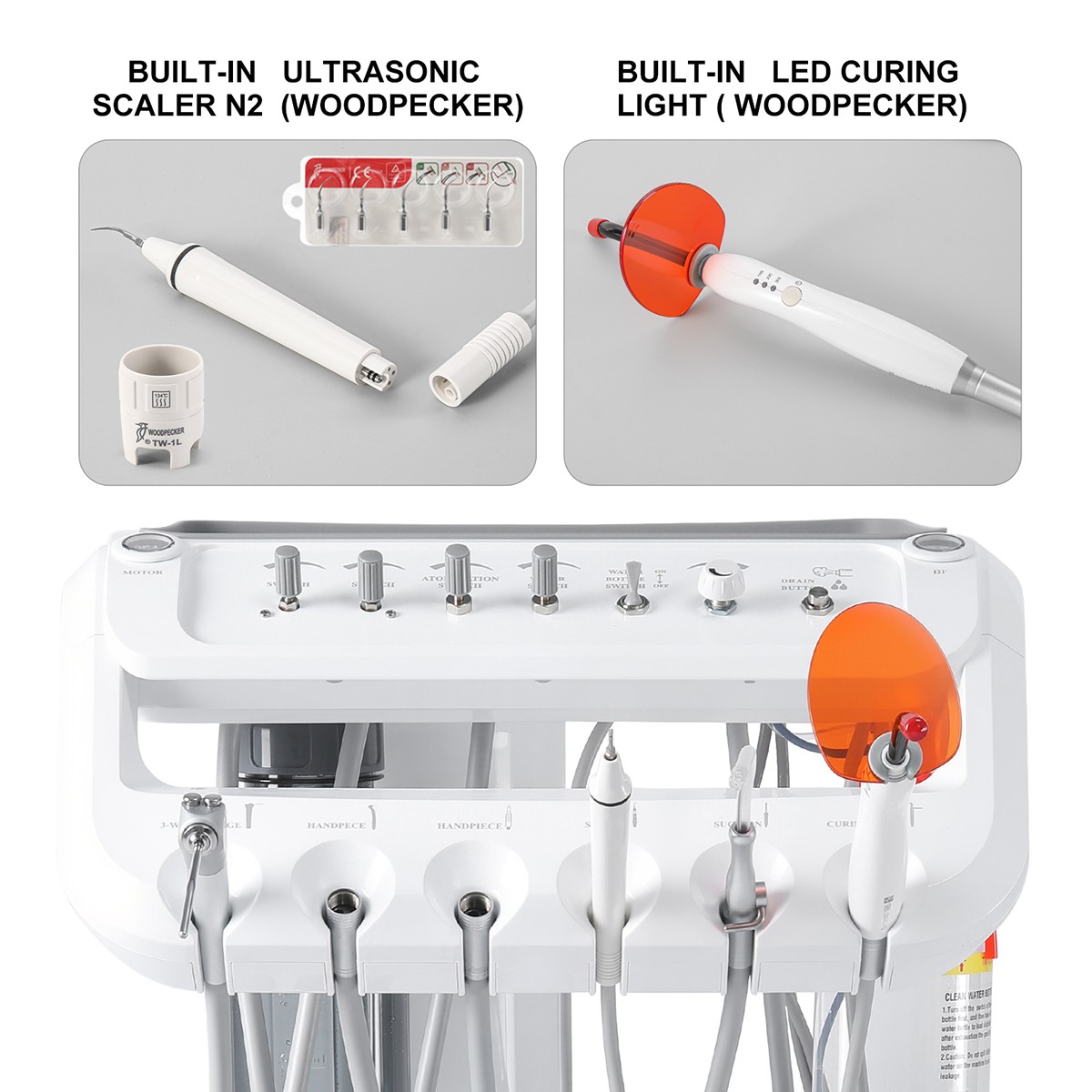 360° Swivel Dental Hygiene Prophy Handpiece Air Motor 4 Holes W/ 4:1 Nose Cone