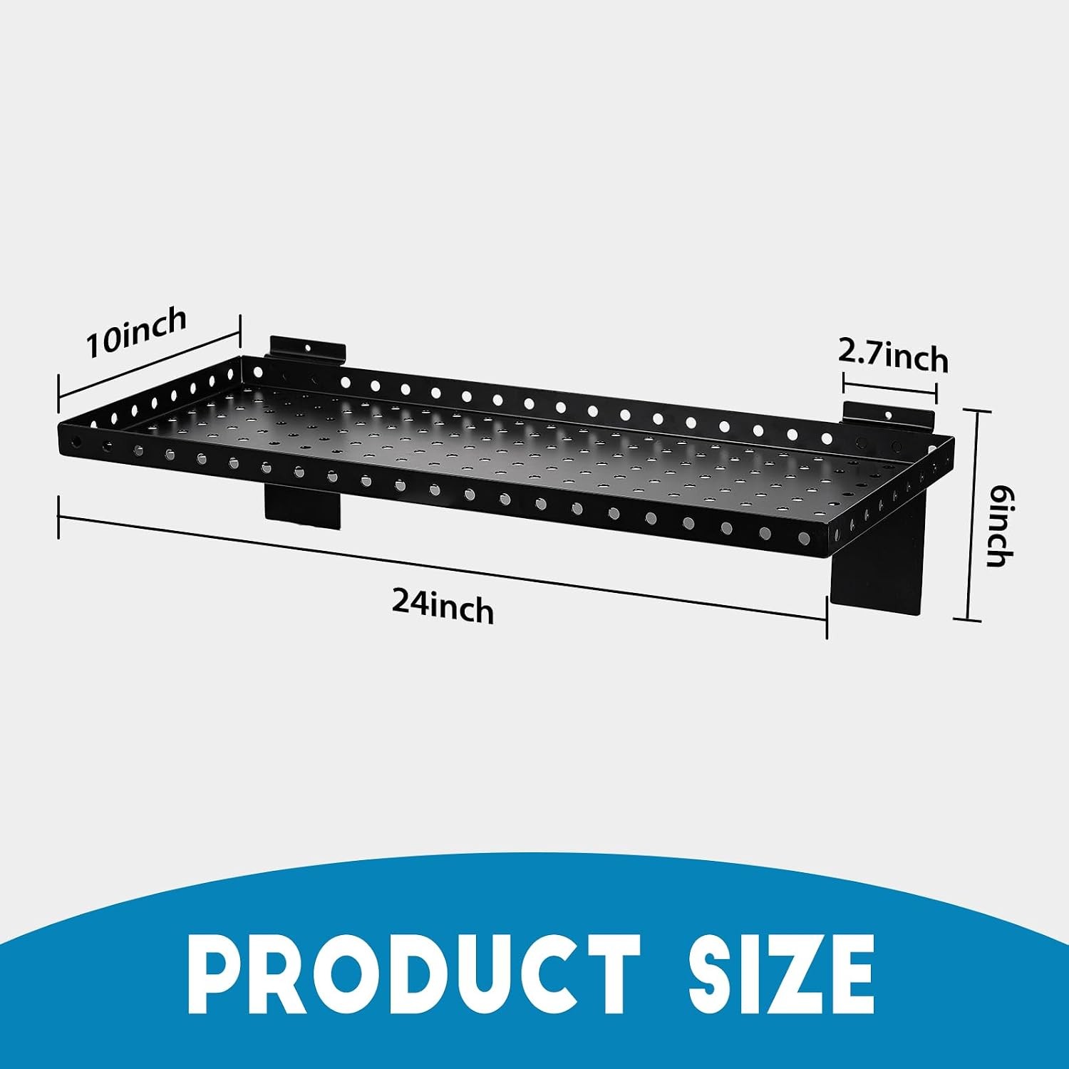 2Pcs Shelves 24 Inch, Slatwall Accessories, Heavy Duty Slat Wall Hanging Shelf