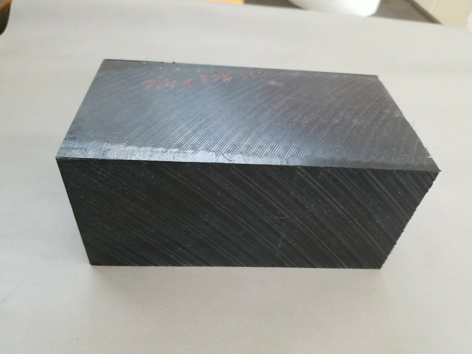 BLACK UHMW RECTANGLE BAR Machinable Plastic Flat Stock 3-3/8x4x7-1/4″