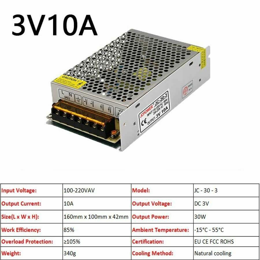 3V 5V 9V 12V 13.8V 15V 18V 24V 36V 48V PSU DC Regulated Switching Power Supply
