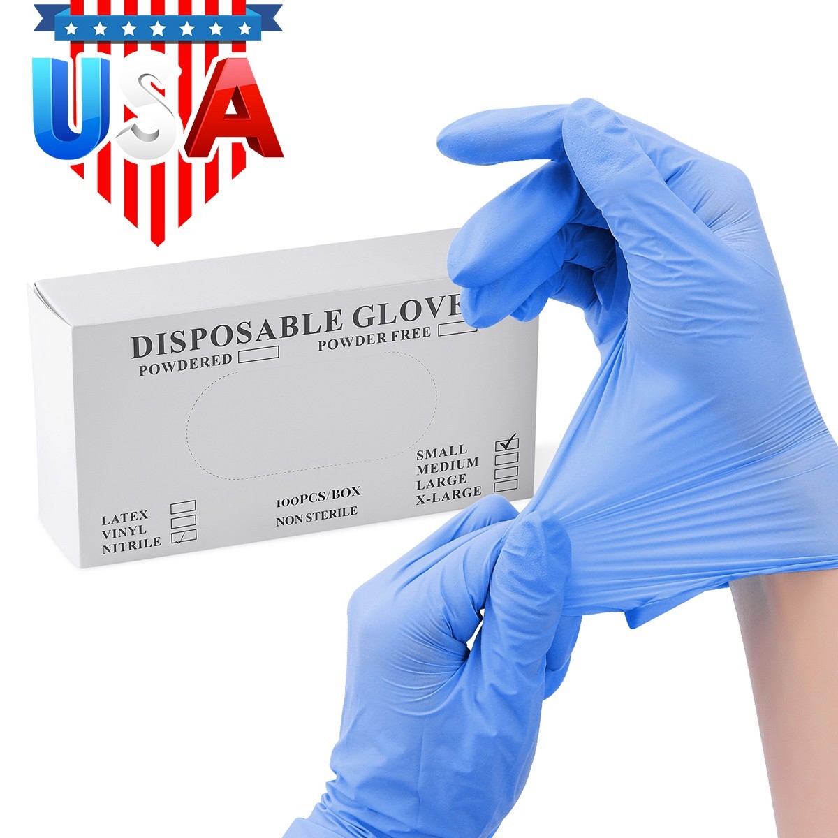 4 Mil Medical Grade Blue Nitrile Exam Latex Free Gloves S/M/L/XL
