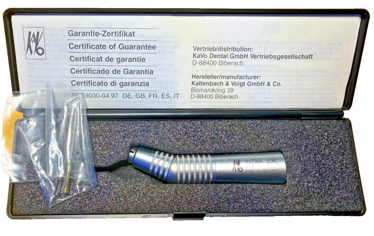 KAVO INTRAmatic contra angle shank 20 K Attachment GERMANY ORIGINAL